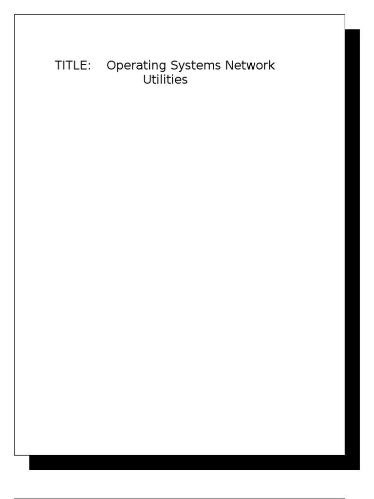 Operating System Network Utilities PDF Computer Network