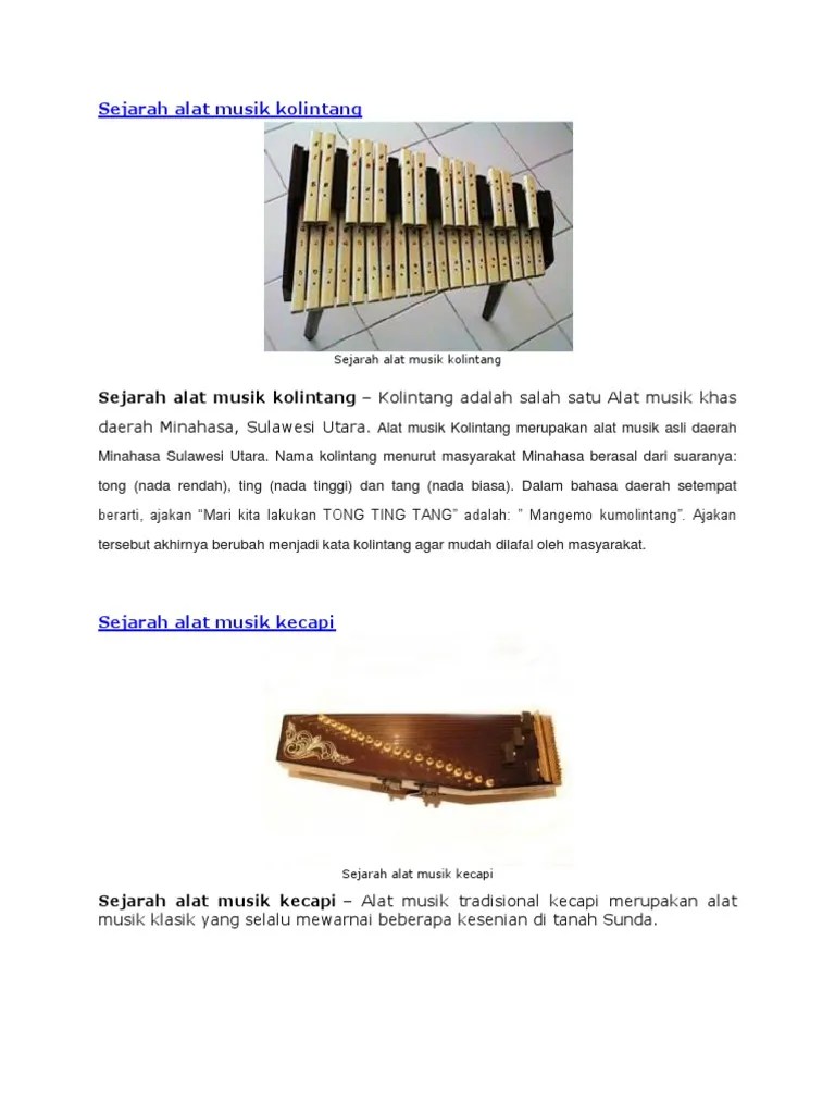 Jenis Musik Kolintang Berasal Dari Daerah
