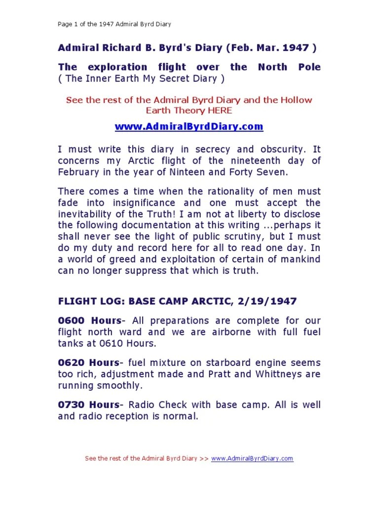 Admiral Richard E Byrd Diary PDF Compass Gyroscope