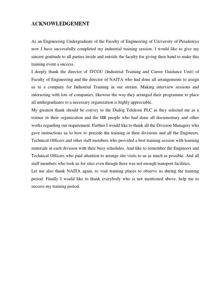 Sample Acknowledgement PDF