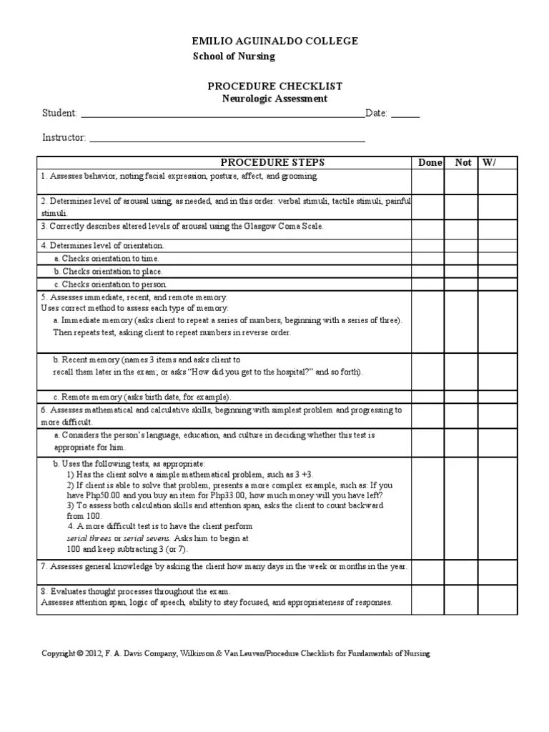 Printable Neurological Flow Sheet - Printable Word Searches