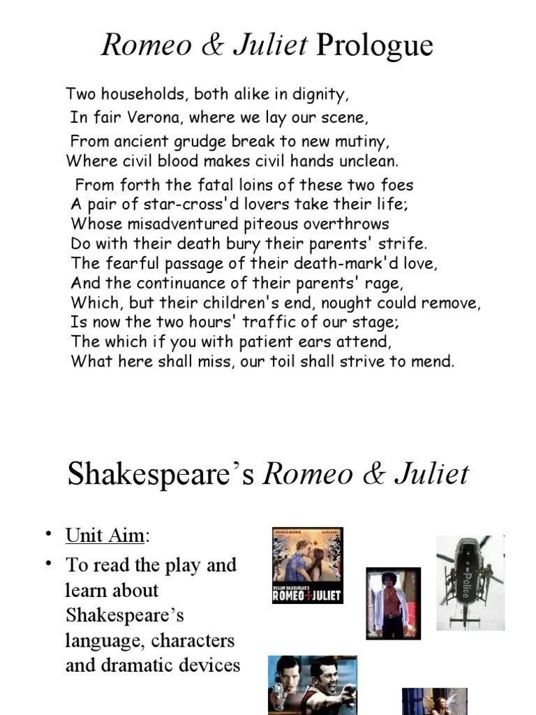Romeo & Juliet Prologue PDF