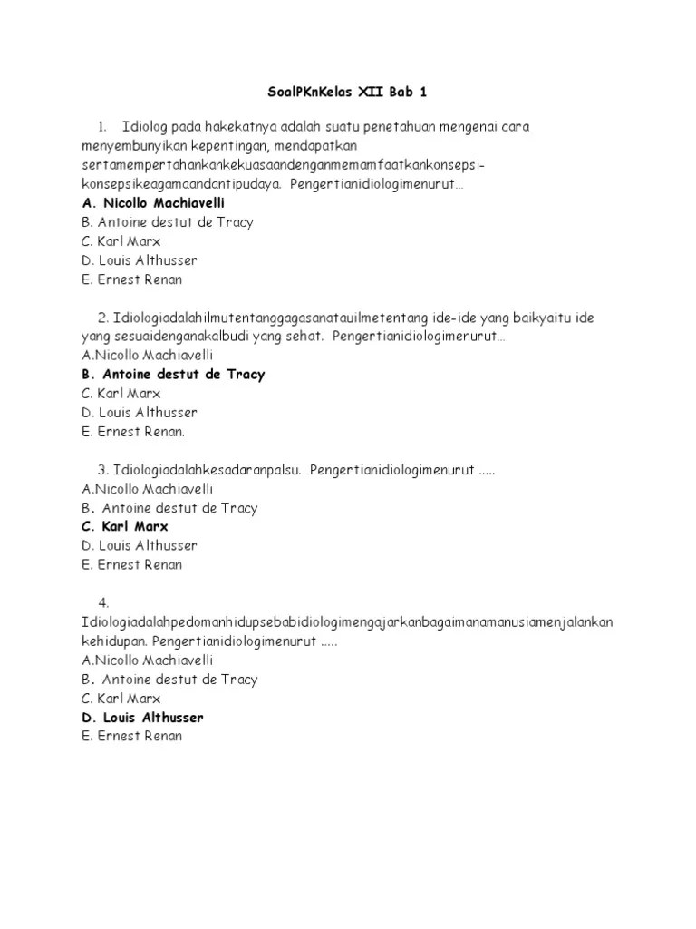 Contoh Soal Menjodohkan Pkn