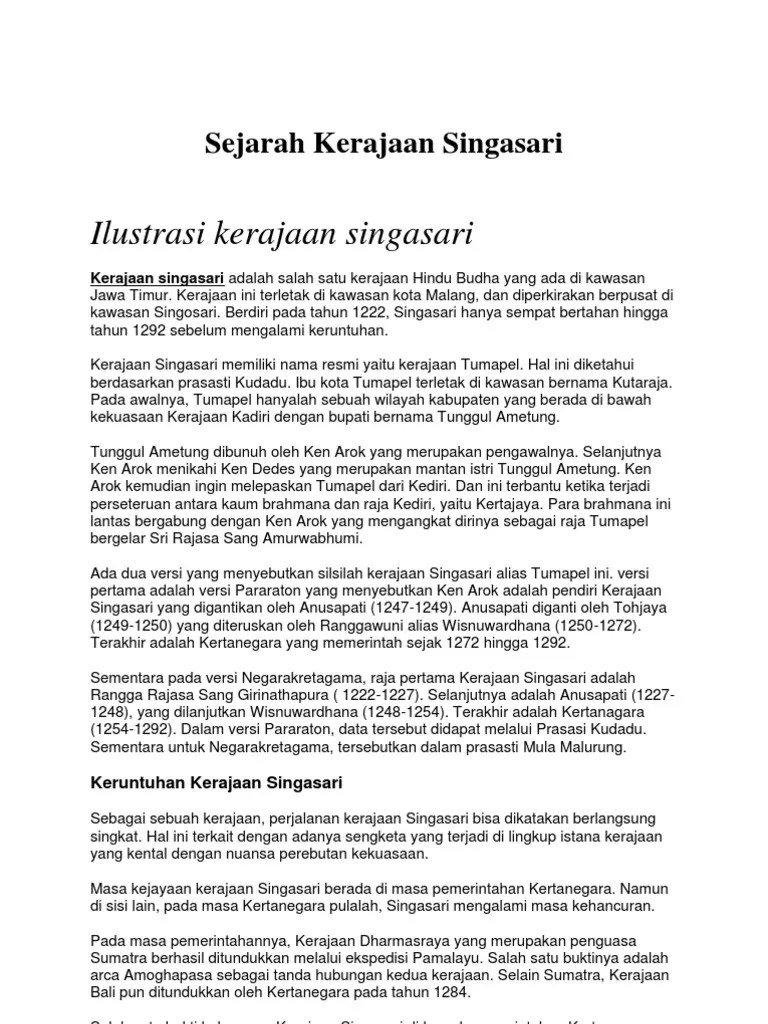 Sejarah Kerajaan Singasari | PDF