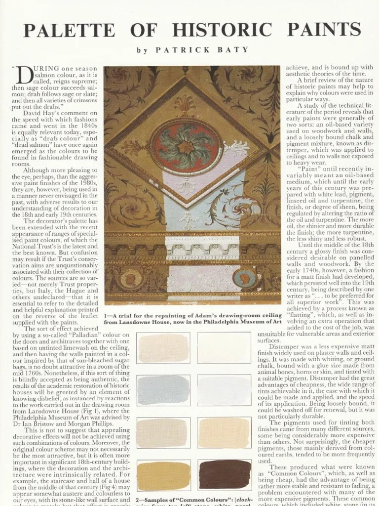 Palette of Historic Paints PDF Art Materials Art Media