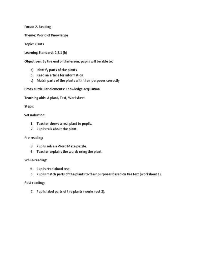 Identifying Plant Parts An Interactive Lesson on the Functions of