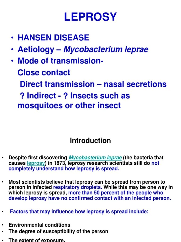 Leprosy Leprosy Tuberculosis