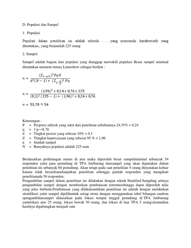 Rumus Lemeshow | PDF