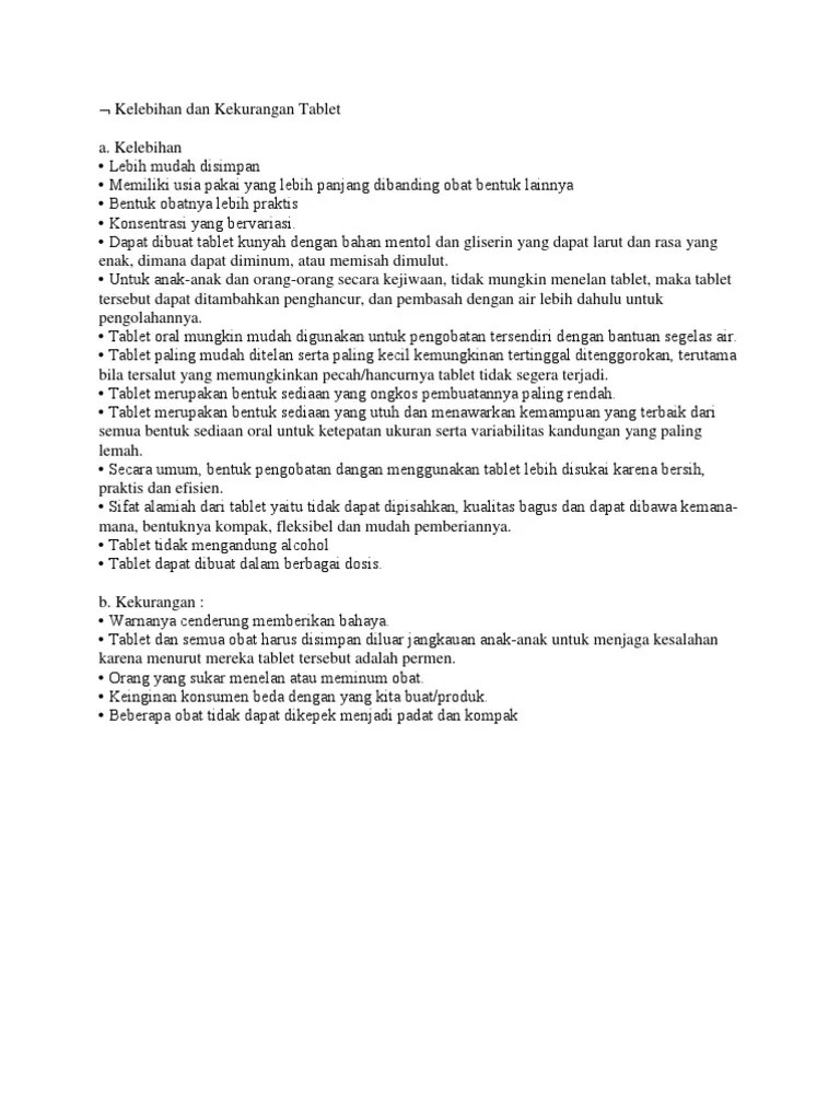 Kelebihan Dan Kekurangan Sedianan Obat | PDF