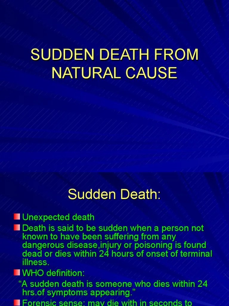 03 Sudden Death From Natural Cause Muscle Medicine