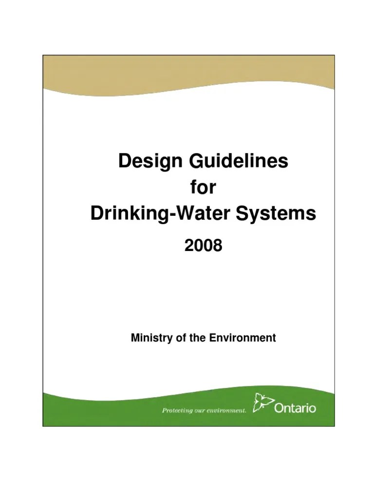 Design Guidelines for Drinking Water Systems Drinking Water Water