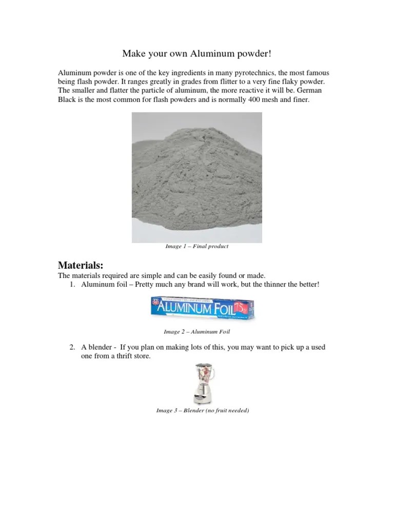Make Aluminum Powder