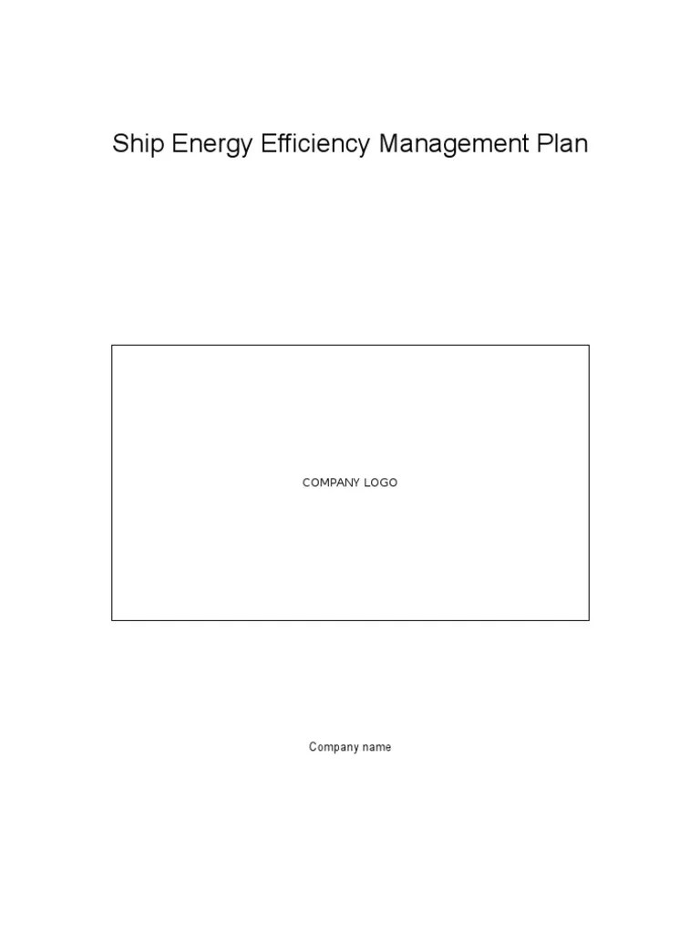 Ship Energy Efficiency Management Plan PDF Ships Efficient Energy Use