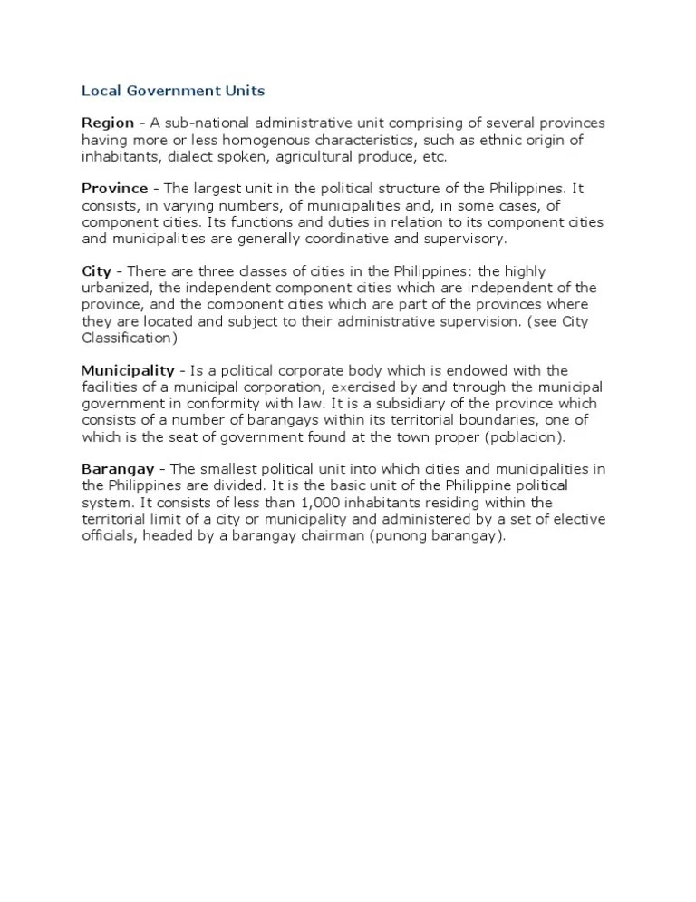 Local Government Units