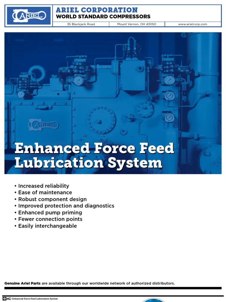 ariel enhanced force feed lubrication system Valve Pump