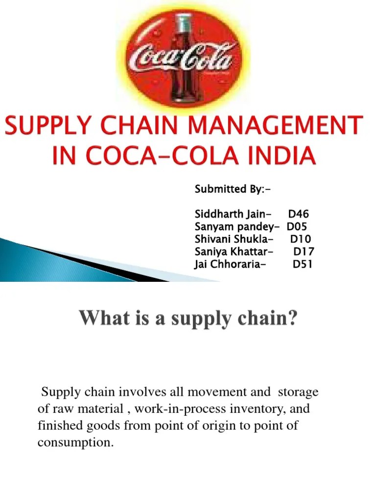 Supply Chain Management PDF Supply Chain Coca Cola