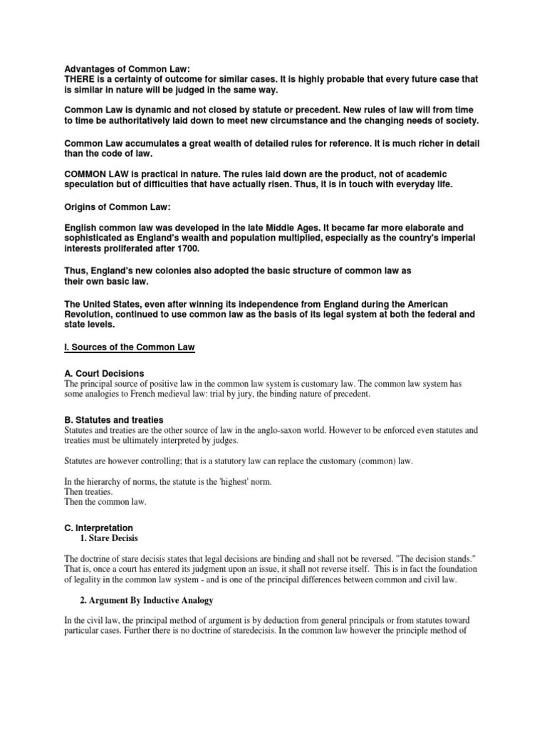 ️ Advantages of statute law. Common law. 20190131