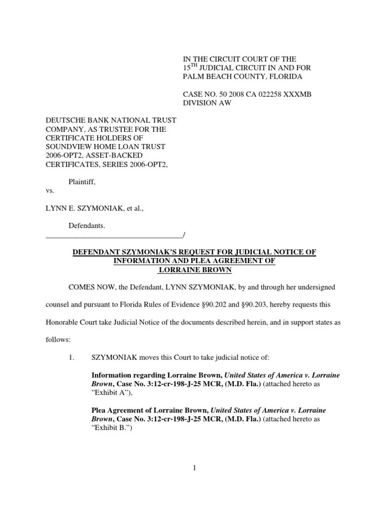 Judicial Notice PDF Plea Notary Public