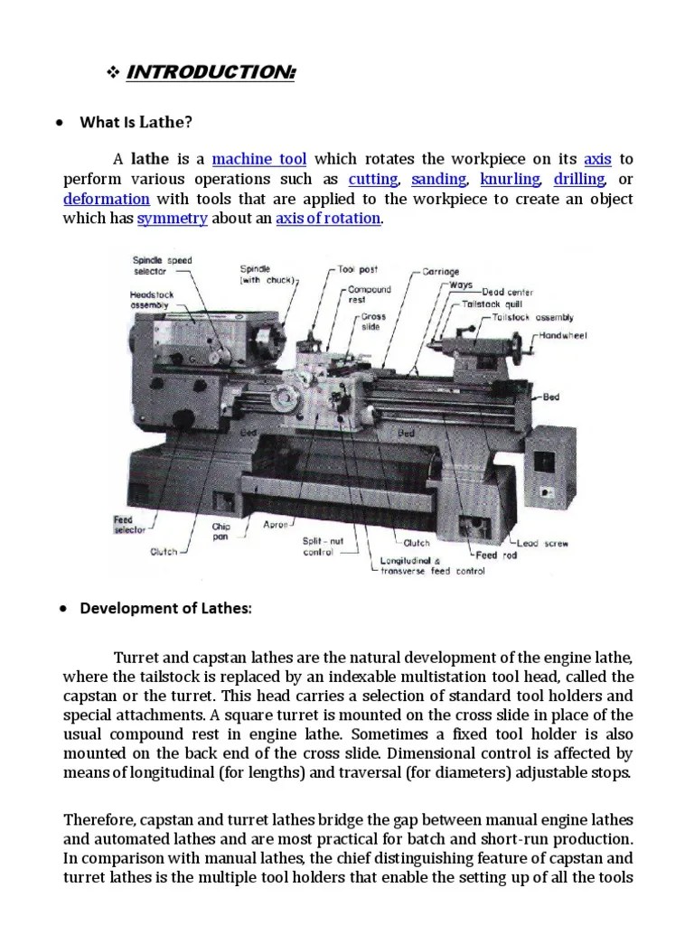 Capstan and turret lathe Machining Metalworking