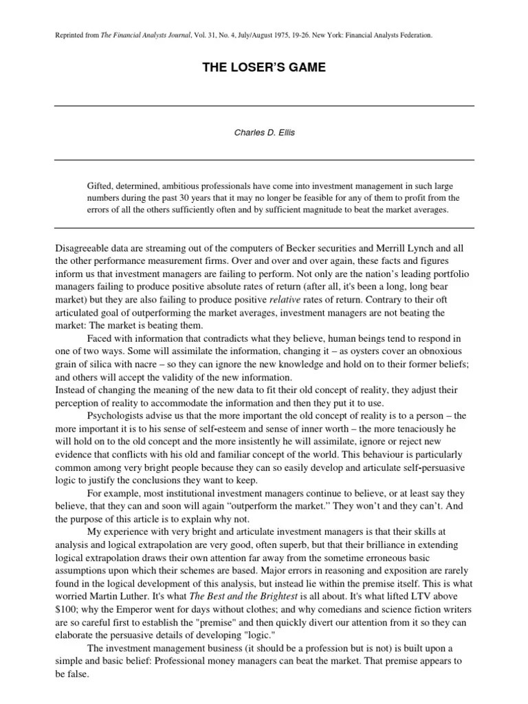 CWCM The Loser's Game PDF