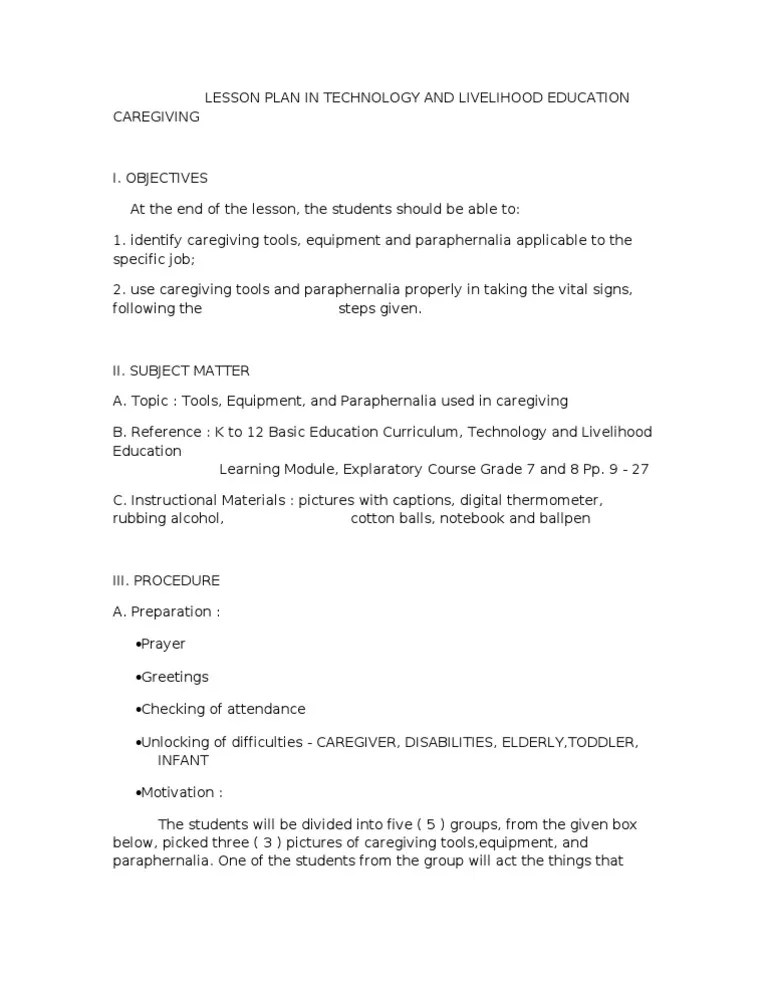 Caregiving Lessonplan Education Theory Communication
