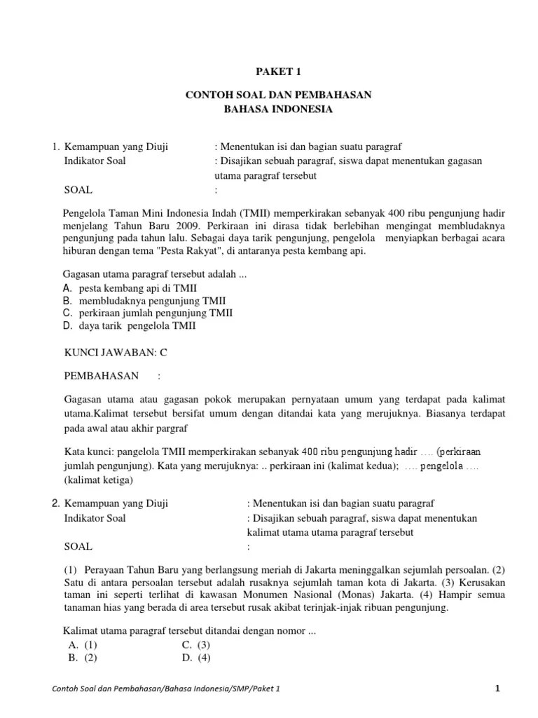 Indikator Soal Disajikan Teks Pantun Yang Rumpang Beserta Jawabannya