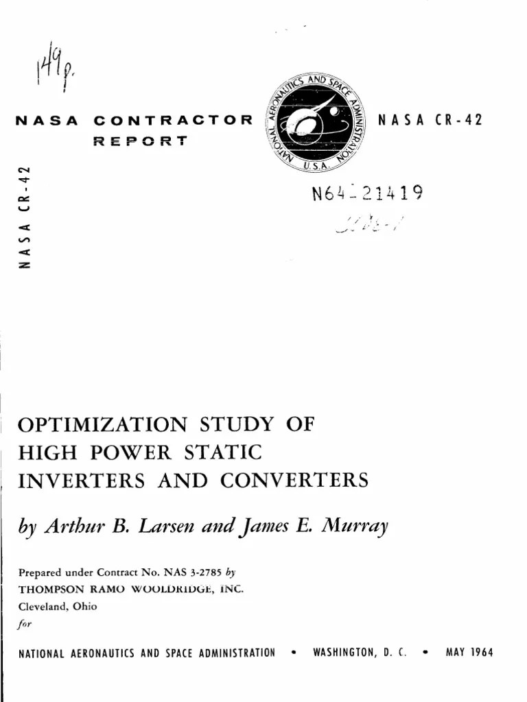 Optimization Study High Power Static Inverters and Converters PDF Power Inverter Force