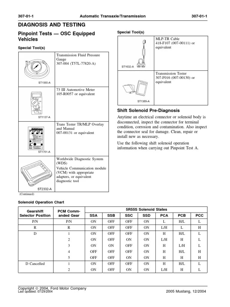 5R55S Pinpoint Tests Transmission (Mechanics) Manual Transmission