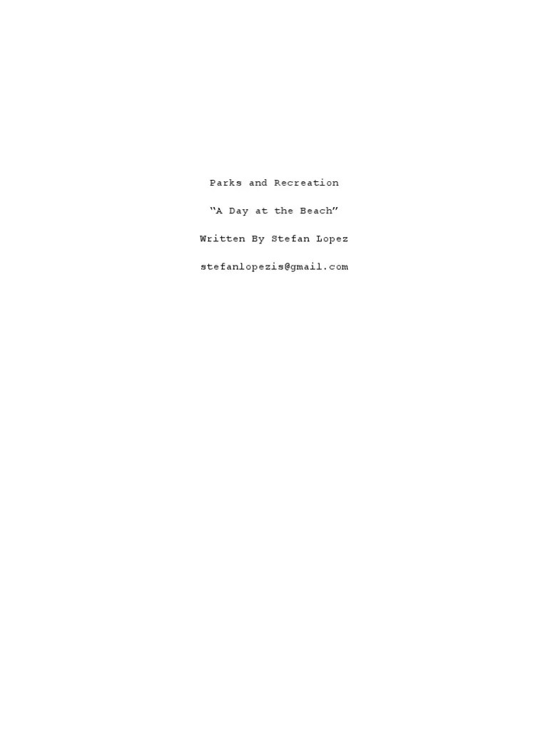Parks and Recreation Spec Script Leisure