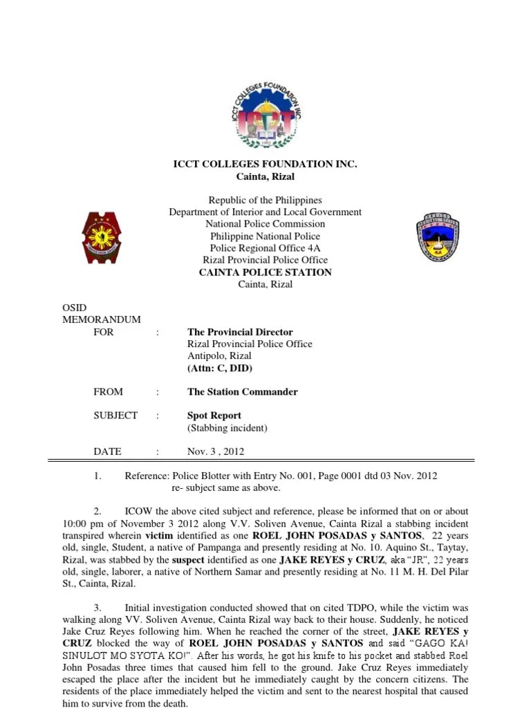 Police Report Philippines Misconduct