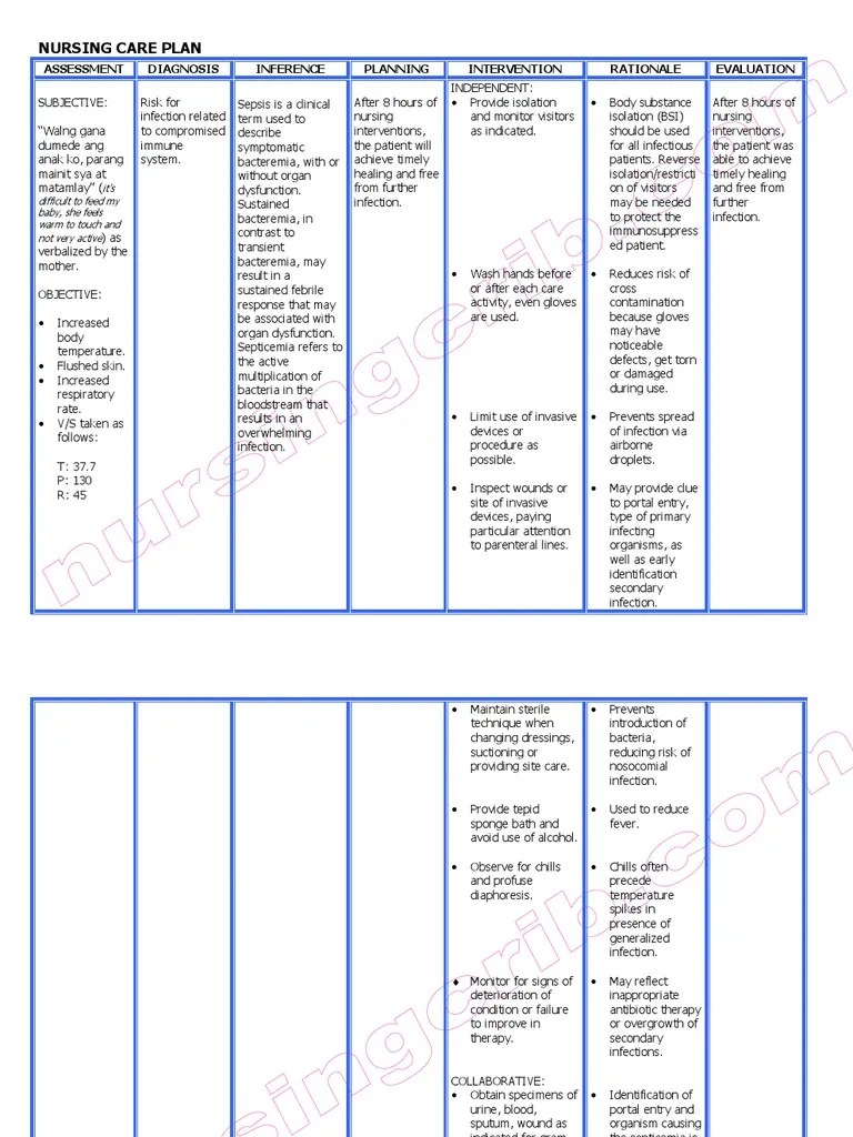 Nursing Care Plan Neonatal Sepsis Public Health