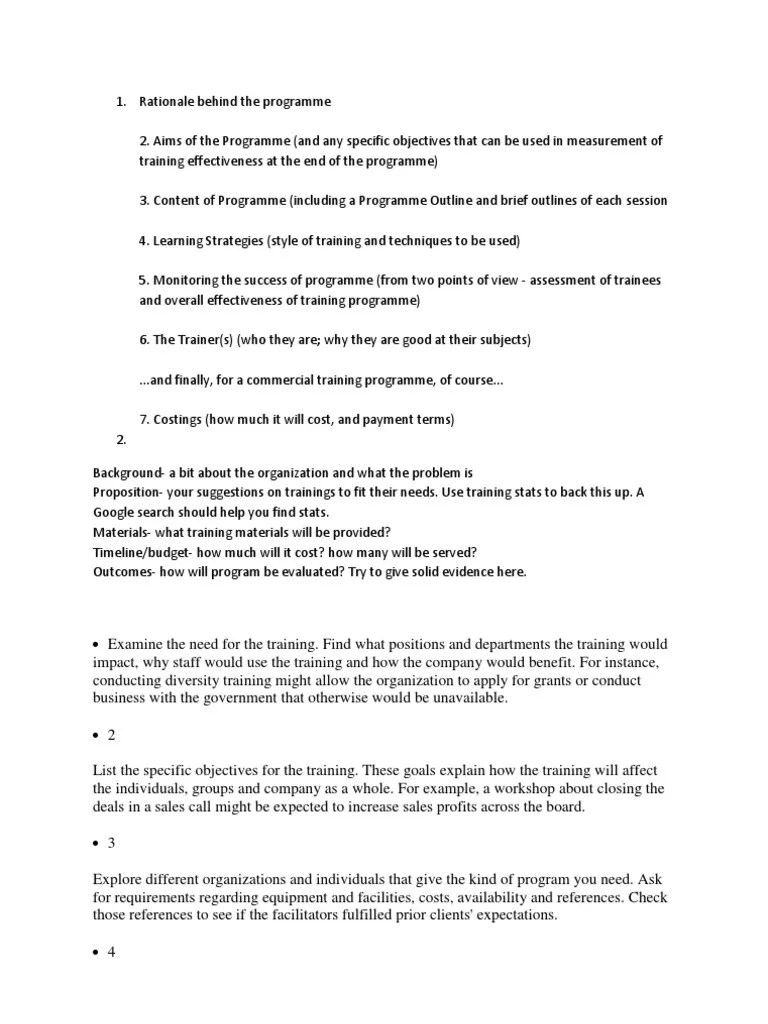 Rationale Behind a training Programme Strategic Management Cognition