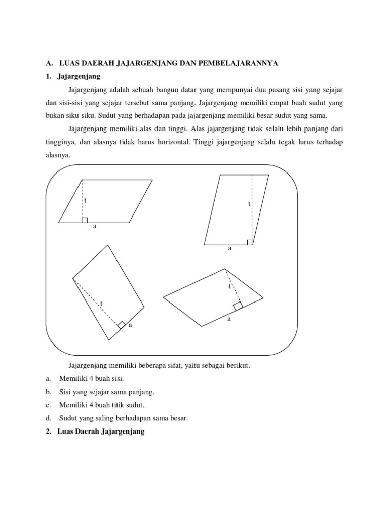 Luas Daerah Jajargenjang Dan Pembelajarannya | PDF