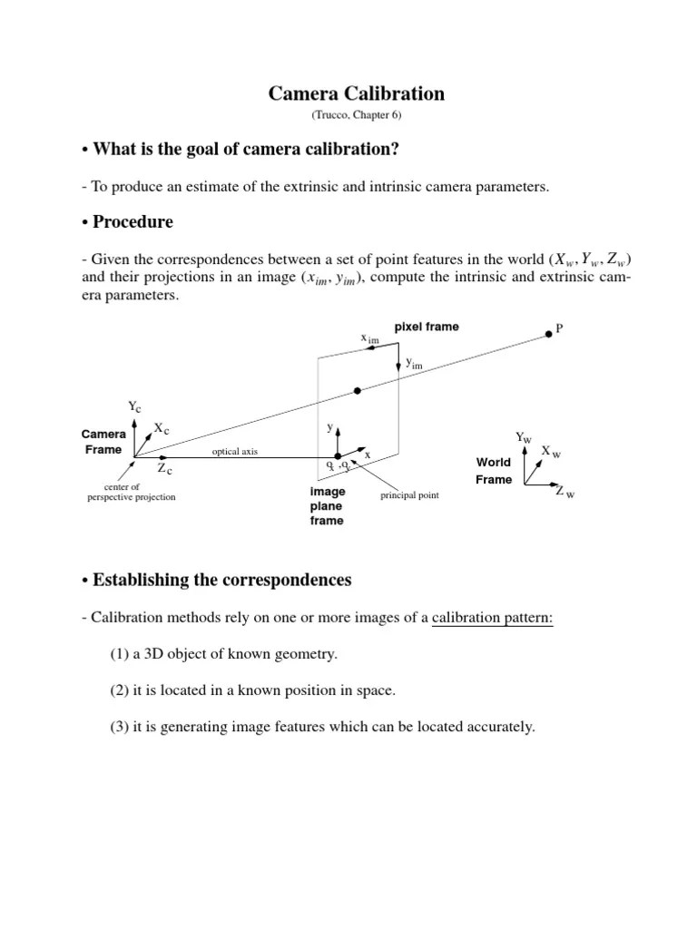Camera Calibration PDF Geometry Teaching Mathematics