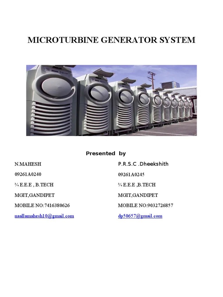Micro Turbine Generating System | PDF | Gas Turbine | Cogeneration