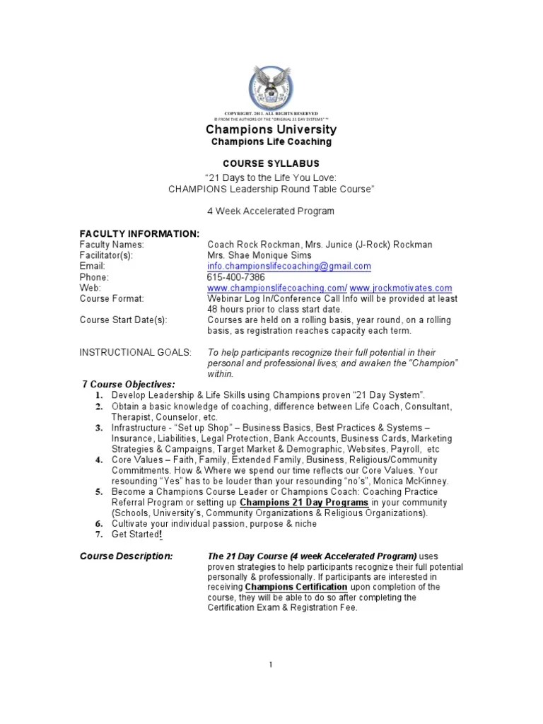 Course Syllabus Leadership Leadership & Mentoring