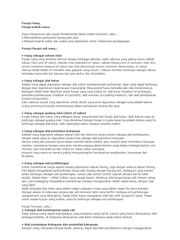 Fungsi Uang