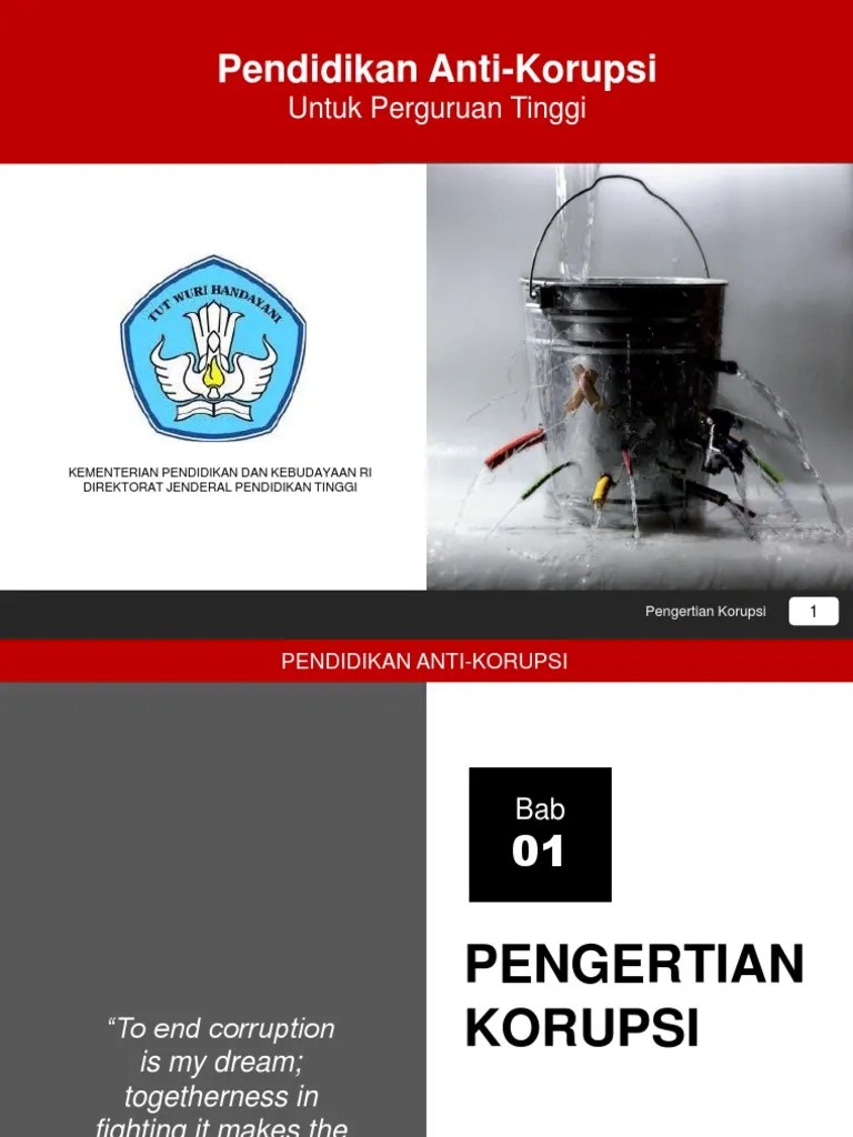 Buku Pendidikan Anti Korupsi Untuk Perguruan Tinggi Seputaran Guru