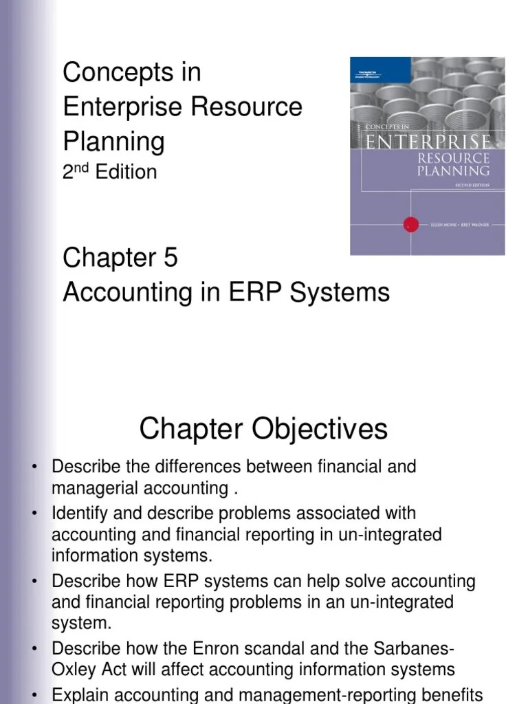 Accounting in ERP system Enterprise Resource Planning Sarbanes