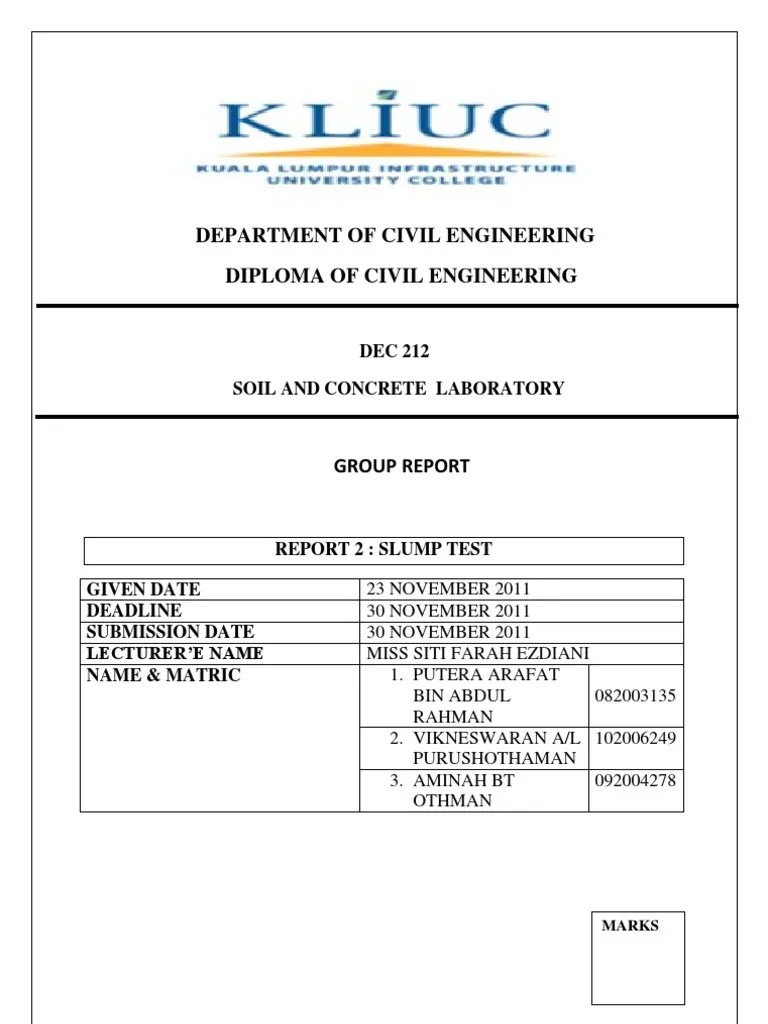 concrete report Concrete Civil Engineering
