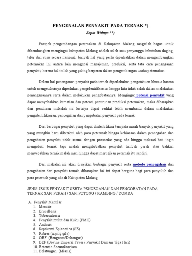 Penyakit Pada Ternak | PDF