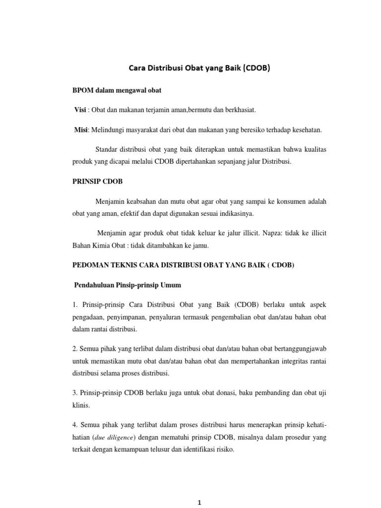 Cara Distribusi Obat Yang Baik Tugas Tinggal Print PDF