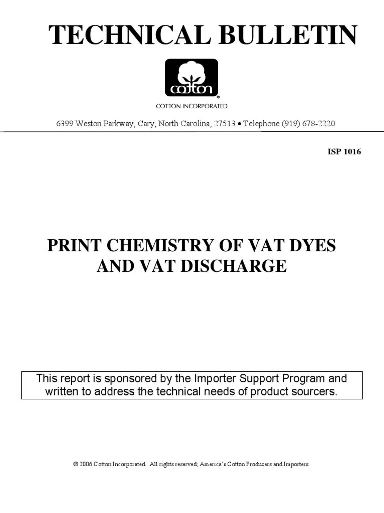 Vat Printing PDF Dye Dyeing