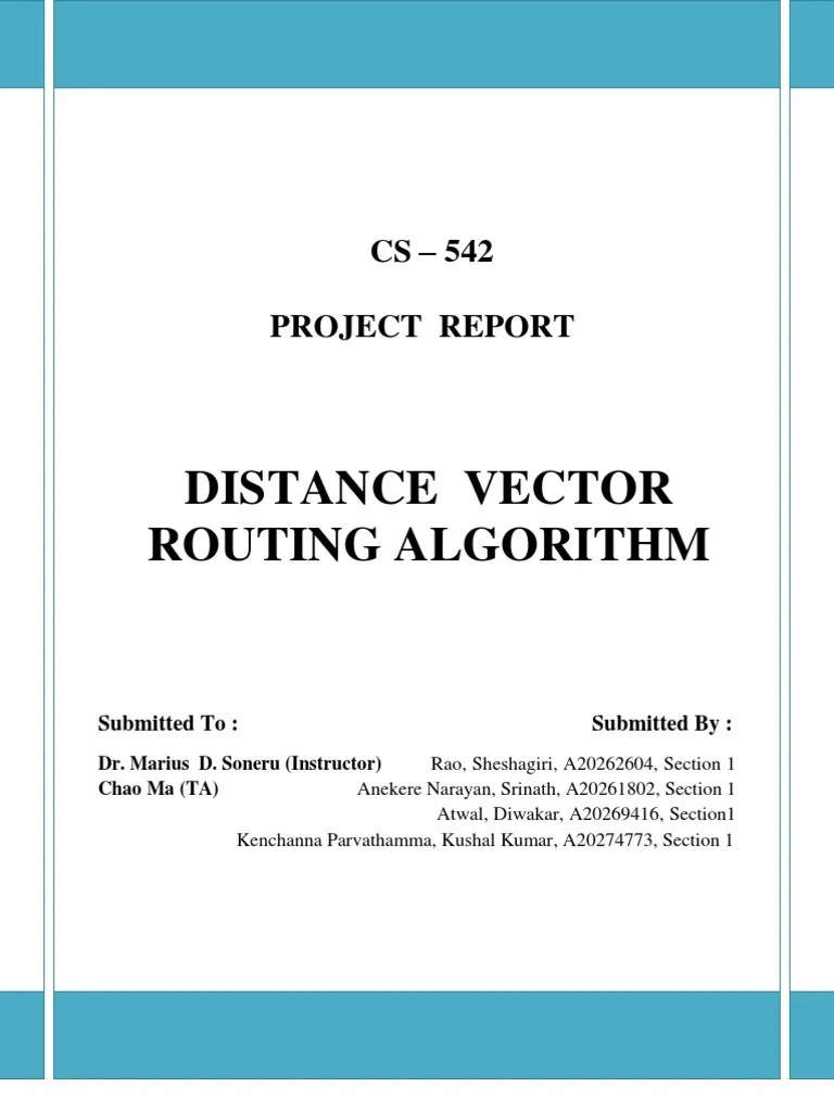 Distance Vector Routing Algorithm PDF Routing Router