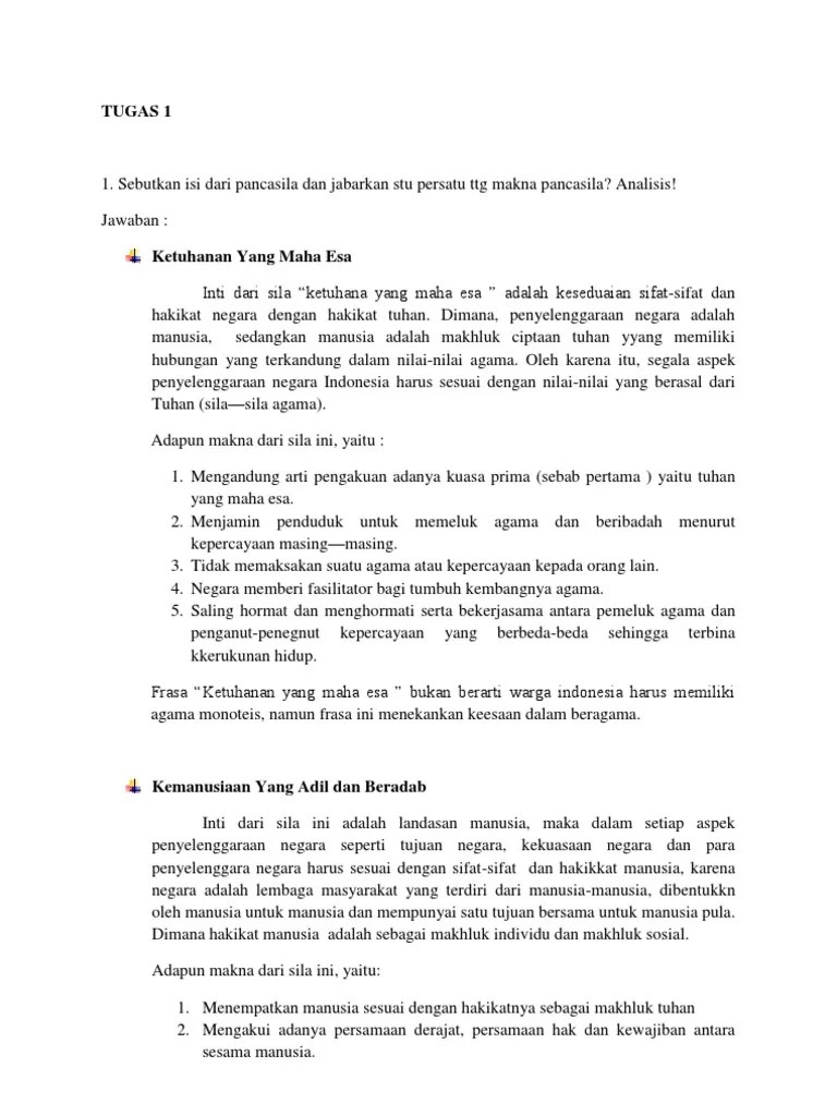 Makna Setiap Sila Pancasila | PDF