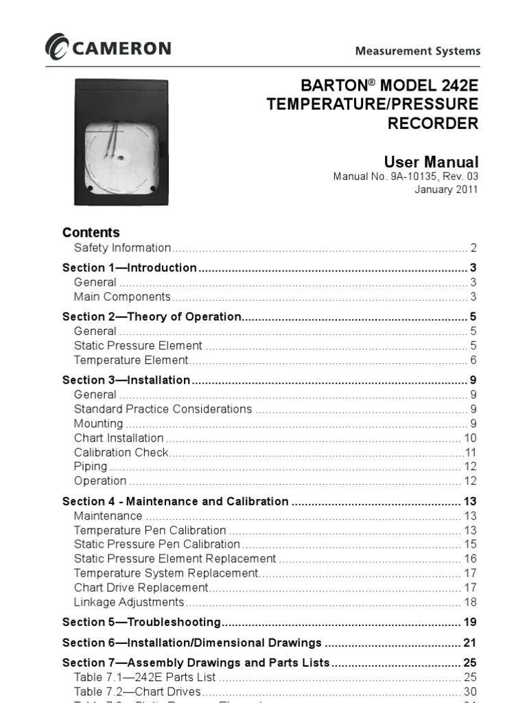 Barton Chart Recorder PDF Thermal Expansion Pressure Measurement