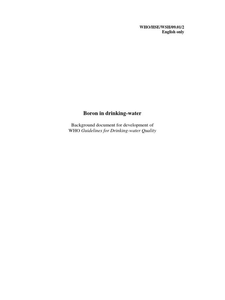 Boron in Drinking Water PDF Boron Testicle
