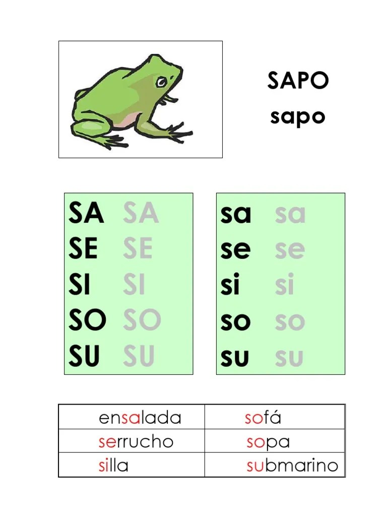 Silabas Sa Se Si So Su