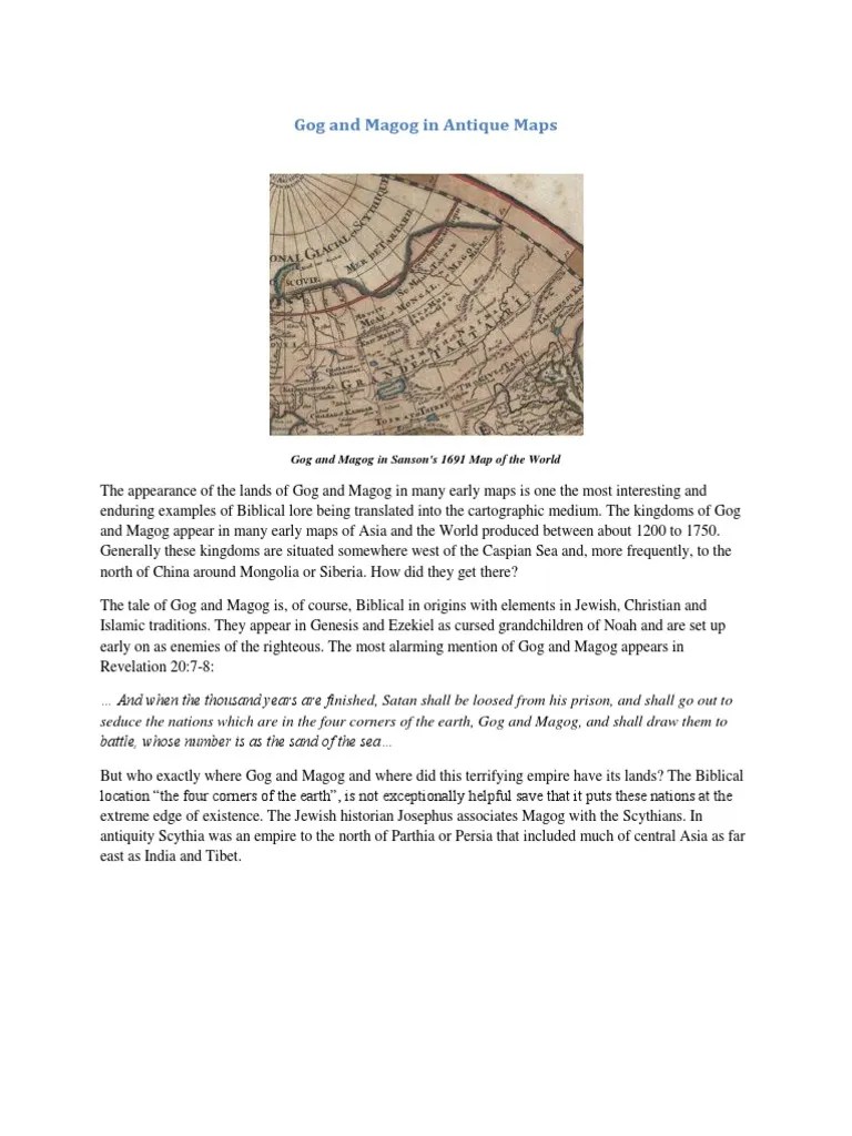 Gog & Magog In Antique Maps Religion & Spirituality
