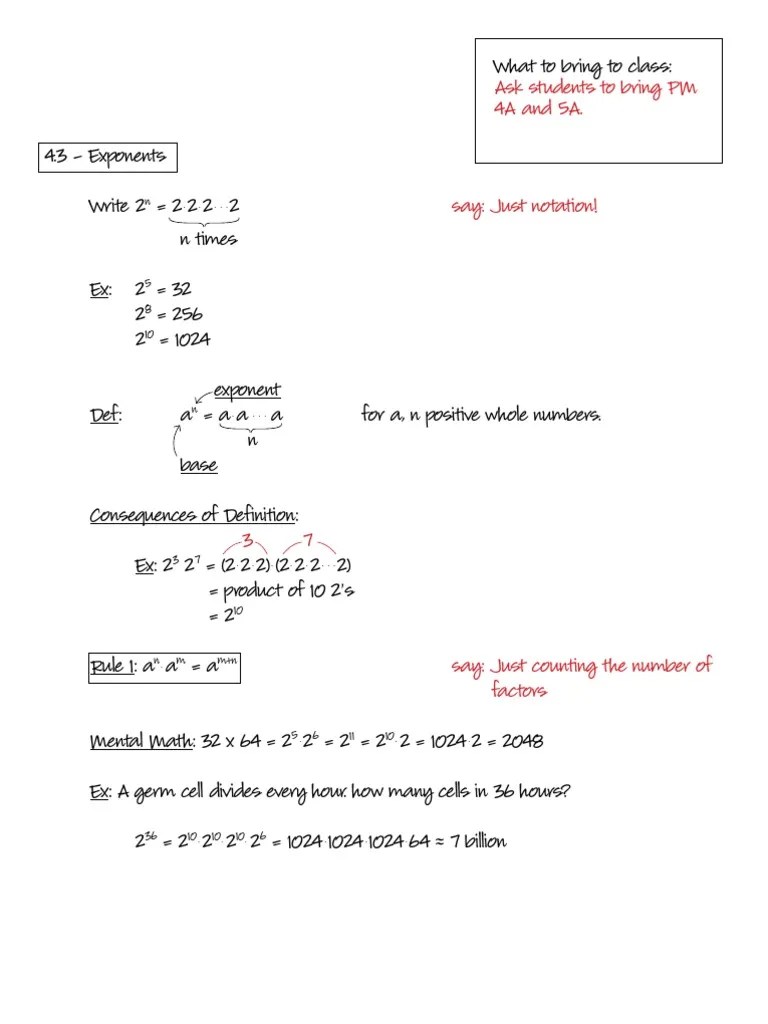 Ask Students To Bring PM 4A and 5A PDF Numbers Teaching Mathematics